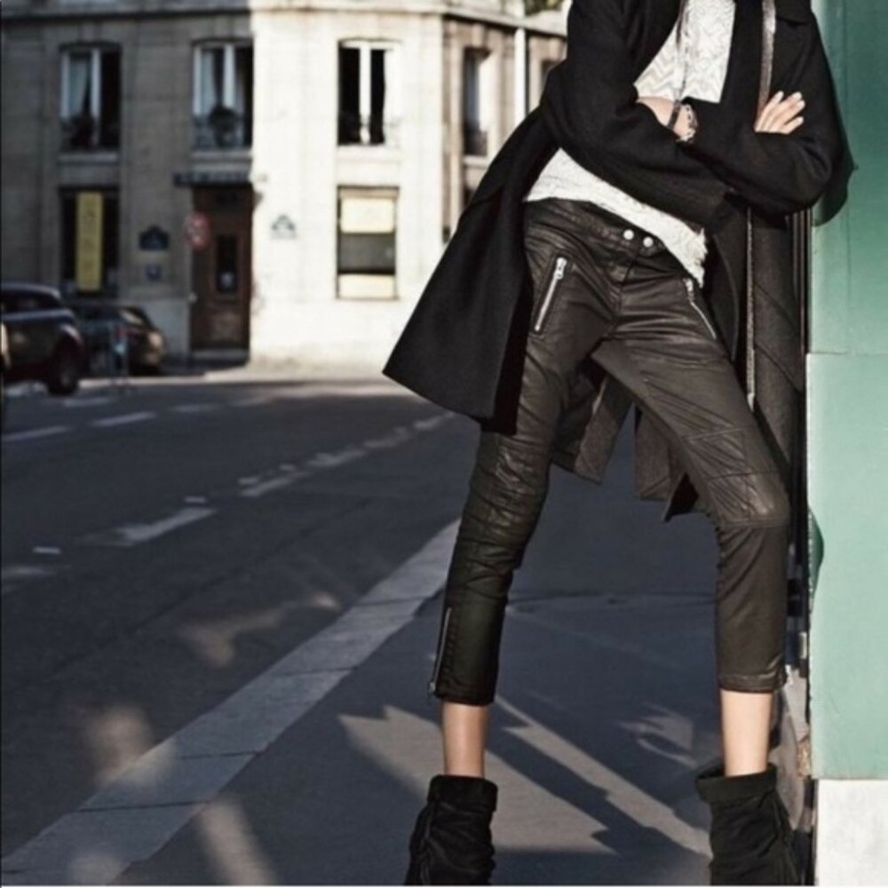 Isabel Marant H&M Black Moto Pants Sz 8
